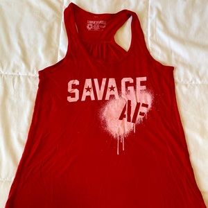 Savage AF Red Tank Top